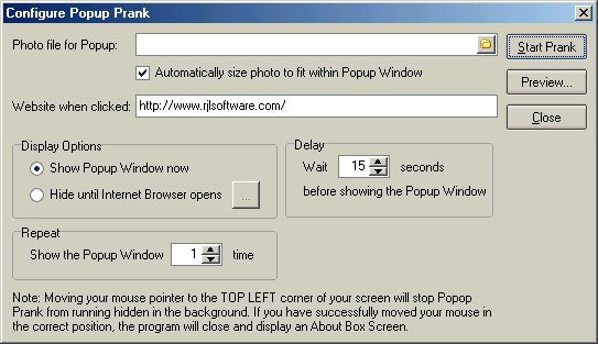 Configuration screen