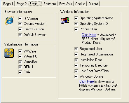 Log Info Configuration Screen 3