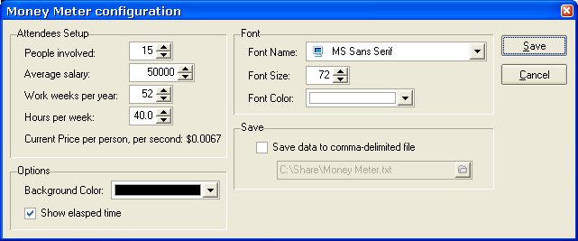 Money Meter setup