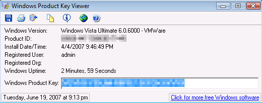 vista ultimate product key image