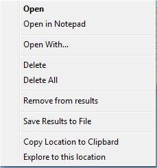 Right-click menu